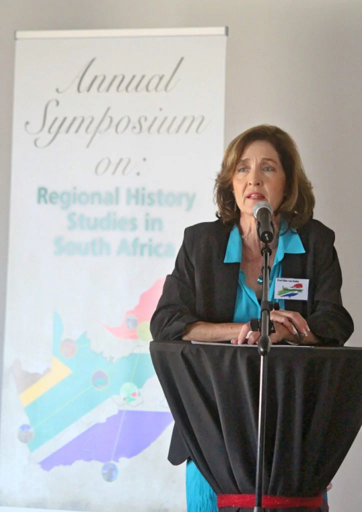Elize S. van Eeden welcoming attendees at the 2nd Regional History Symposium, 25 November 2016